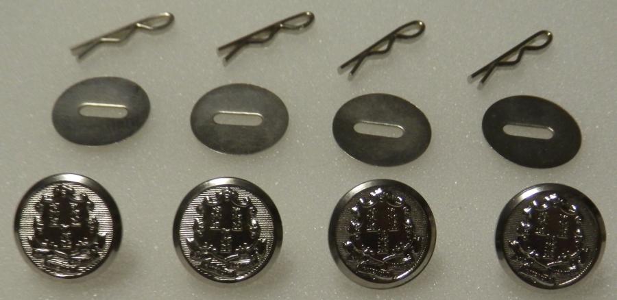 Connecticut state seal Silver Uniform Small Buttons with washers and toggles